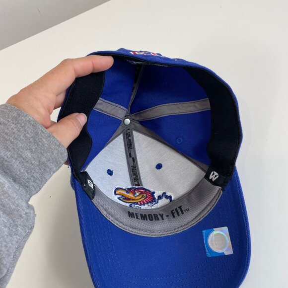 Top of the World Kansas Jayhawks Adjustable Hat OS Royal Blue Staple Memory Fit - Picture 4 of 9